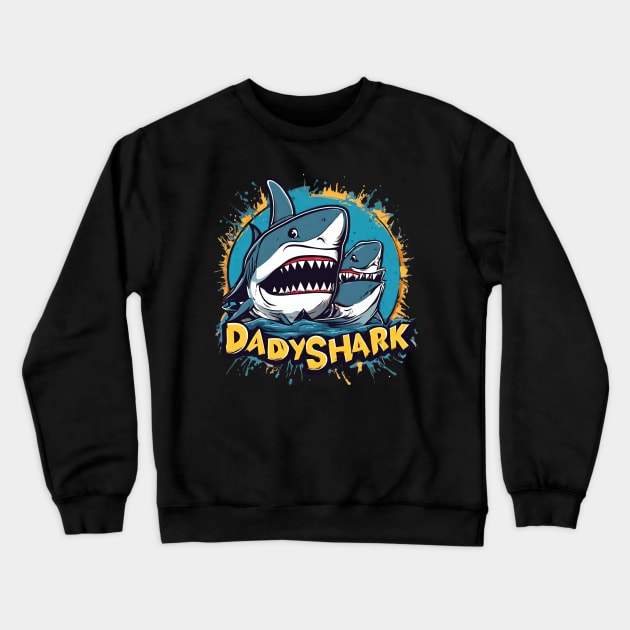 Daddy-shark Crewneck Sweatshirt by Jhontee